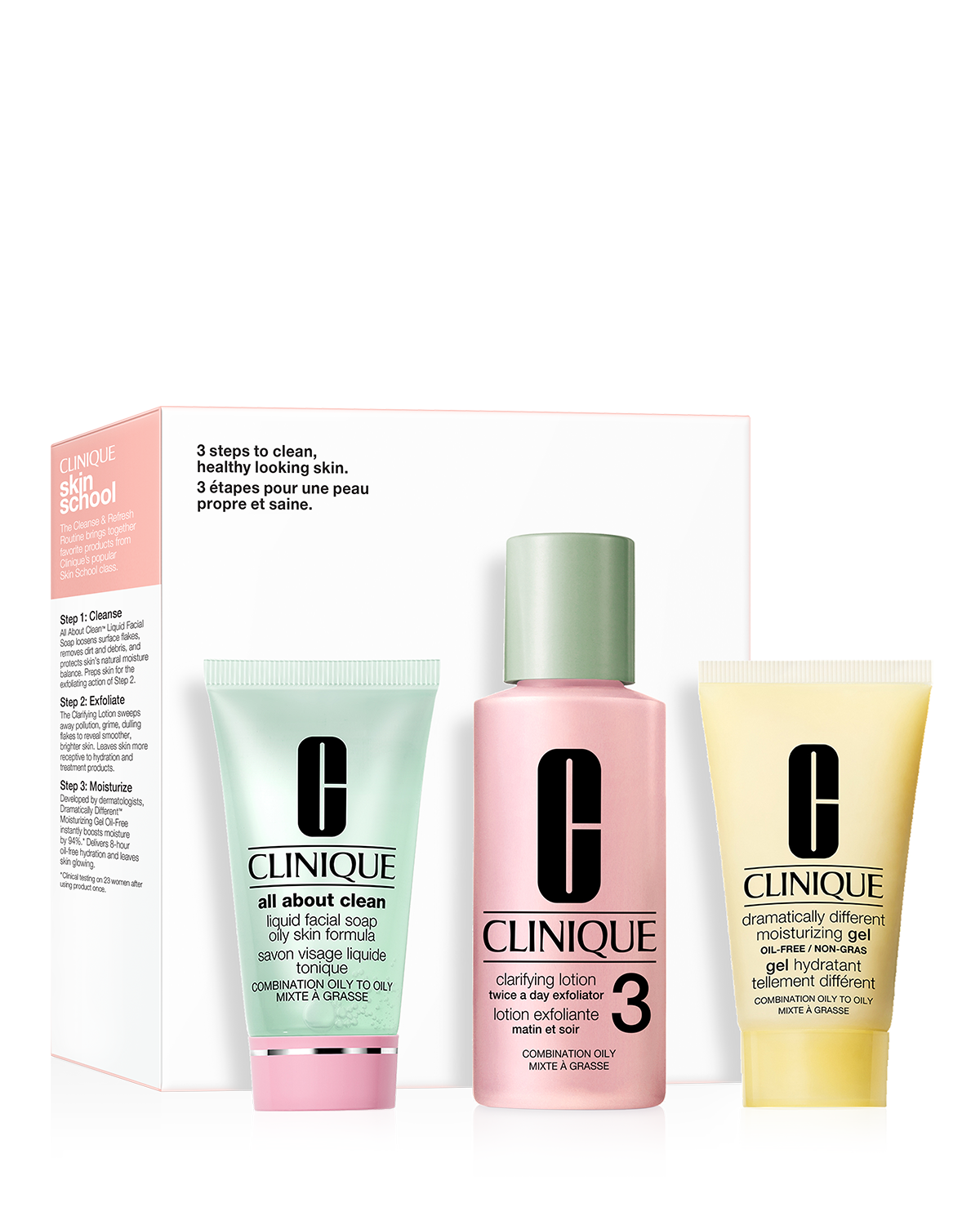 Skin School Supplies: Cleanser Refresher Course Skincare Set for Oily Skin Types (Type 3 & 4)