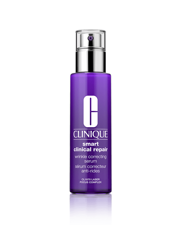 Clinique Smart Clinical Repair Wrinkle Correcting Serum, Ένας ισχυρός ορός ακριβείας που στοχεύει στις ρυτίδες σε πολλαπλούς άξονες. Από τις πρώτες λεπτές γραμμές έως τις επίμονες πτυχώσεις, η εξαιρετική αυτή σύνθεση σχεδιάστηκε για να αντιμετωπίζει τις ρυτίδες με τρεις τρόπους: επανορθώνει, αναδεικνύνει και &quot;γεμίζει&quot; την επιδερμίδα.