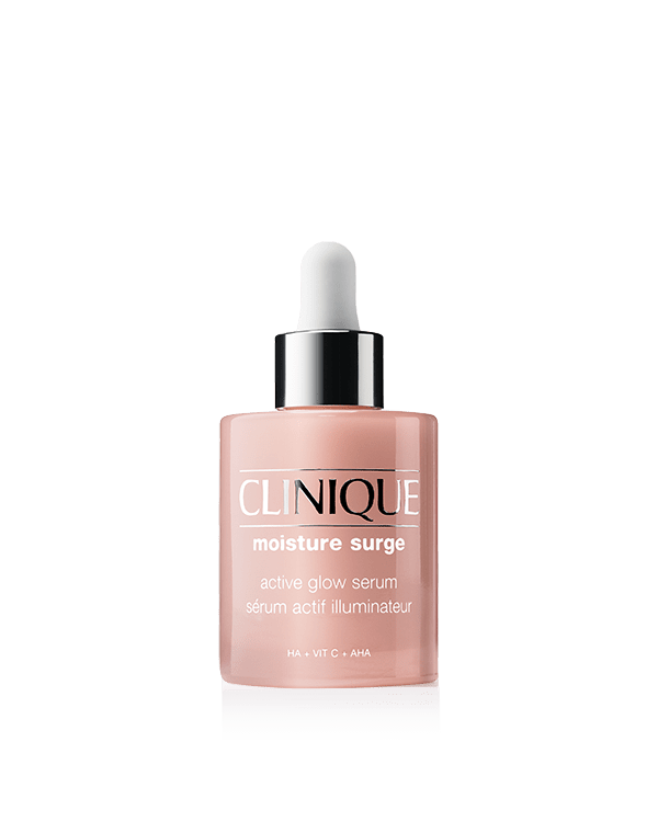 Moisture Surge™ Active Glow Serum, Ο πρώτος ορός από την πιο αγαπημένη μας Moisture Surge συλλογή.<br>Σχεδιασμένος με ισχυρά συστατικά, απολεπίζει, ενυδατώνει και χαρίζει φωτεινότητα για να προσφέρει στην επιδερμίδα μια άμεση και συνεχή λάμψη.